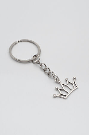 Taç Anahtarlık - Antik Gümüş Kaplama - Kadın Erkek