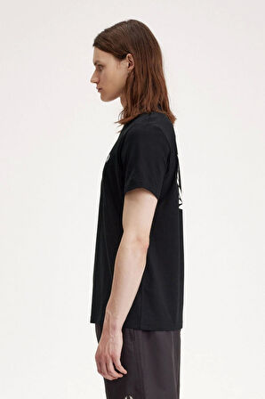 Fred Parry Erkek Siyah Logo Detaylı T-shirt