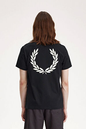 Fred Parry Erkek Siyah Logo Detaylı T-shirt