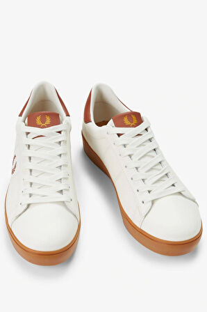 Fred Parry Erkek Beyaz Logo Detaylı Sneaker