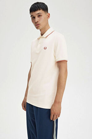 Fred Parry Erkek Krem Polo Yaka T-shirt