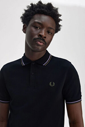 Fred Parry Erkek Siyah Polo Yaka T-shirt