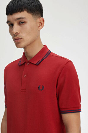 Fred Parry Erkek Kırmızı Polo Yaka T-shirt
