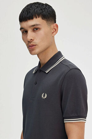 Fred Parry Erkek Antrasit Polo Yaka T-shirt