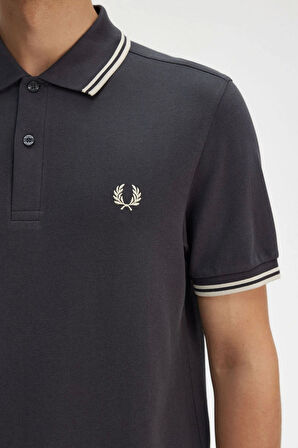Fred Parry Erkek Antrasit Polo Yaka T-shirt