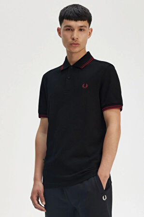 Fred Parry Erkek Siyah Polo Yaka T-shirt