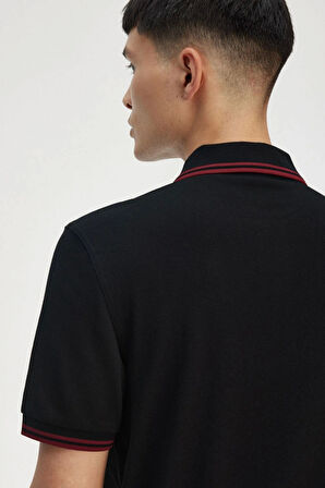 Fred Parry Erkek Siyah Polo Yaka T-shirt