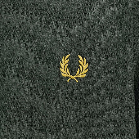 Fred Parry Erkek Yeşil Logo Detaylı T-shirt