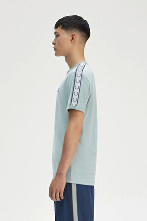Fred Parry Erkek Mavi Logo Detaylı T-shirt