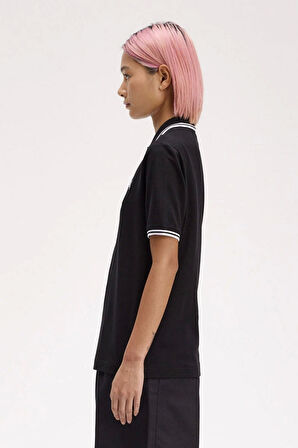 Fred Parry Kadın Siyah Polo Yaka T-shirt