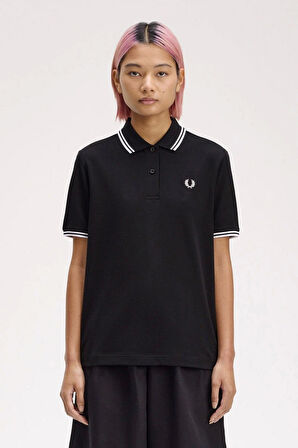 Fred Parry Kadın Siyah Polo Yaka T-shirt