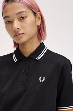 Fred Parry Kadın Siyah Polo Yaka T-shirt