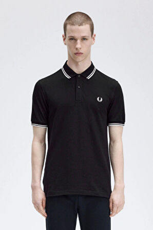 Fred Parry Erkek Siyah Polo Yaka T-shirt
