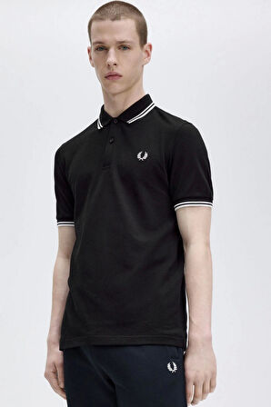 Fred Parry Erkek Siyah Polo Yaka T-shirt