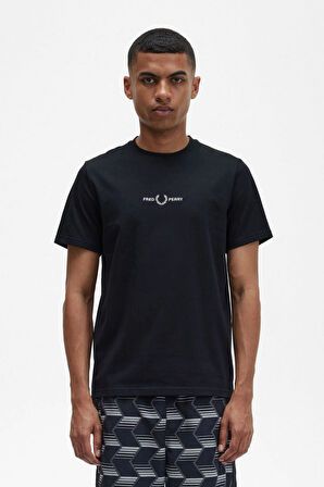 Fred Parry Erkek Siyah Logo Detaylı T-shirt