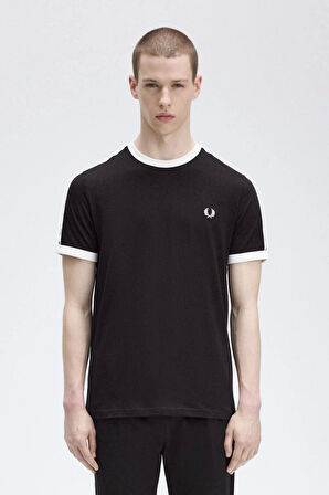Fred Parry Erkek Siyah Logo Detaylı T-shirt