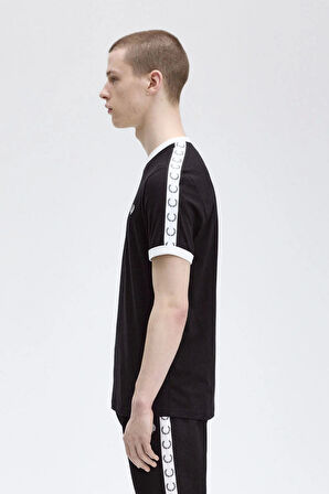 Fred Parry Erkek Siyah Logo Detaylı T-shirt