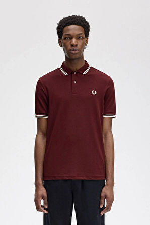Fred Parry Erkek Bordo Polo Yaka T-shirt