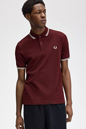 Fred Parry Erkek Bordo Polo Yaka T-shirt