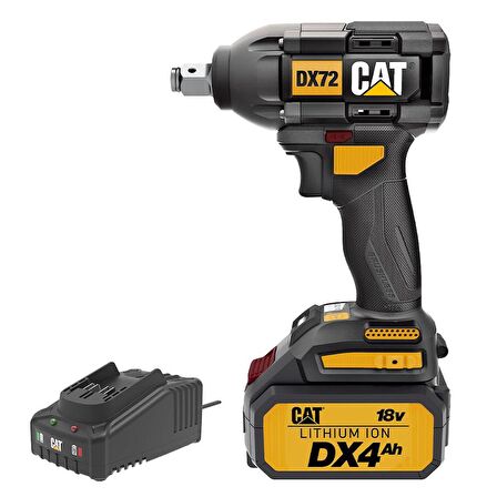 CAT DX72BC 18Volt/2.0Ah Li-ion Tek Akülü Şarjlı 350Nm Kömürsüz Profesyonel Somun Sıkma