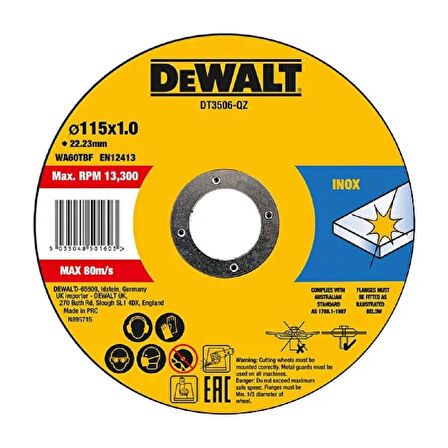 Dewalt Dt3506-qz 115x1mm Disk