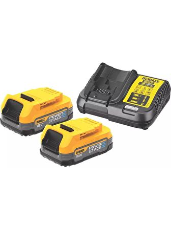 Dewalt DCF850E2T 18V 1.7AH Li-Ion Power Stack Kömürsüz Çift Akülü Darbeli Tornavida