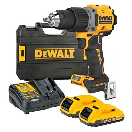 Dewalt DCD800D2T 18V 2.0AH Li-ion Kömürsüz Çift Akülü Darbesiz Matkap