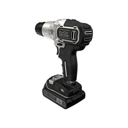 Black&Decker Silver Çift Akülü Darbeli Matkap Seti 18V 2x1.5 Amper BDCHD18SC2K-QW  