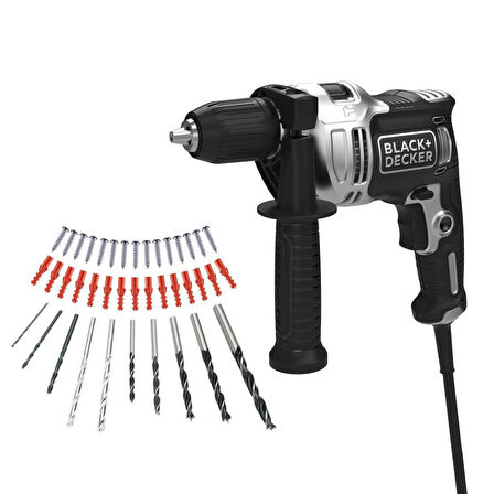 Black&Decker Silver Series Darbeli Matkap Seti 710 Watt BEH71A40SK-QS