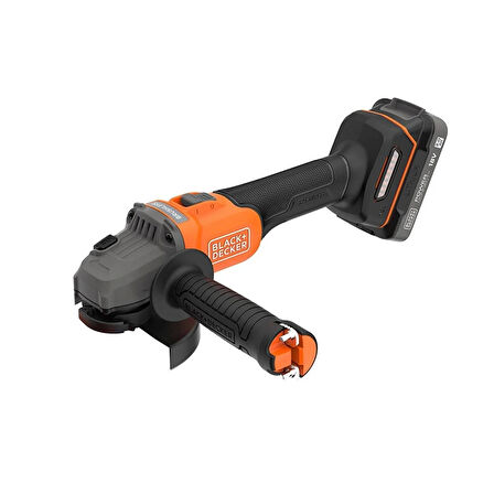 Black + Decker BCG6L8D1S-QW, 18V 2 Ah 115mm Kablosuz Açılı Taşlama Makinesi