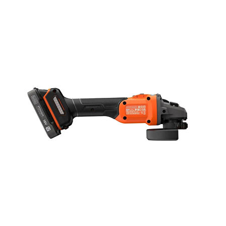 Black + Decker BCG6L8D1S-QW, 18V 2 Ah 115mm Kablosuz Açılı Taşlama Makinesi