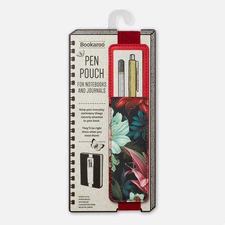 IF Bookaroo Defter ve Ajandaya Takılan Lastikli Lüks Kalemlik - Kitap Aksesuarı Kalem Kesesi Pen Pouch - Dark Floral