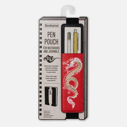 IF Bookaroo Defter ve Ajandaya Takılan Lastikli Lüks Kalemlik - Kitap Aksesuarı Kalem Kesesi Pen Pouch - Warrior Dragon