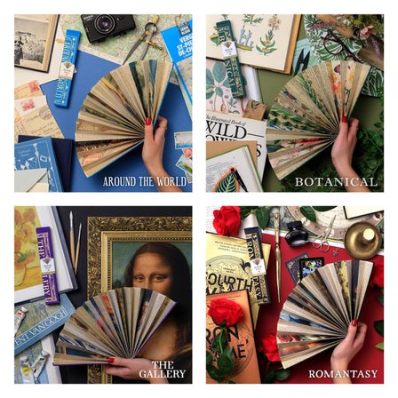 IF Bookaroo Kitap Şeklinde Lüks Tasarım Yelpaze - Çanta Boyu Hediyelik