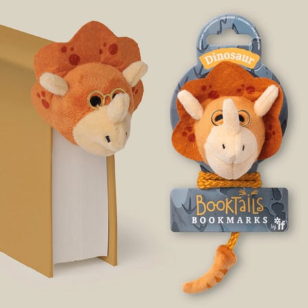 IF Booktails Gözlüklü Pelüş Hayvan Figürlü Kitap Ayracı - Eğlenceli Çocuk ve Doğum Günü Hediyesi - Dinazor