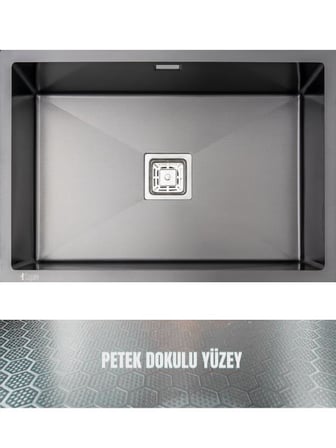 GL General Neo 60 Antrasit Petek Dokulu Paslanmaz Çelik Eviye