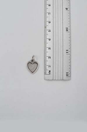 Minimalist Kalp Düz Ezme Zincir Kolye - Antik Gümüş Kaplama - Kadın Erkek - 60 cm