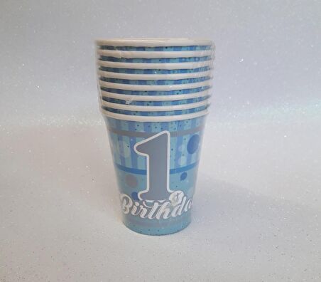BARDAK 1 BİRTHDAY MAVİ 8'Lİ