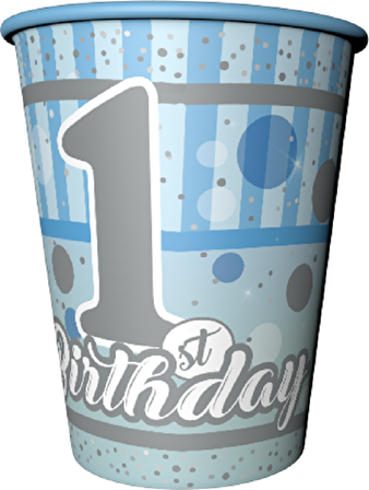 BARDAK 1 BİRTHDAY MAVİ 8'Lİ
