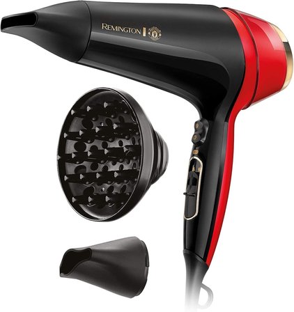 Remington D5755 Manchester United Logolu Thermacare Saç Kurutma Makinesi, 2400W, Kırmızı