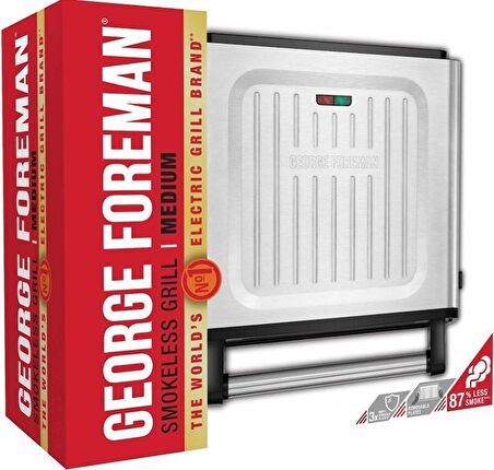 George Foreman GF-28000-56 Dumansız Izgara Tost Makinesi-ÇIKARILABİLİR PLAKA