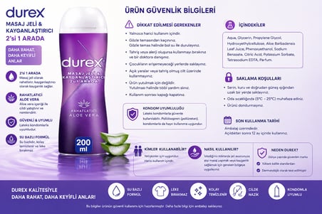 Durex Play Masaj Jeli ve Kayganlaştırıcı Aloe Verali 200 Ml