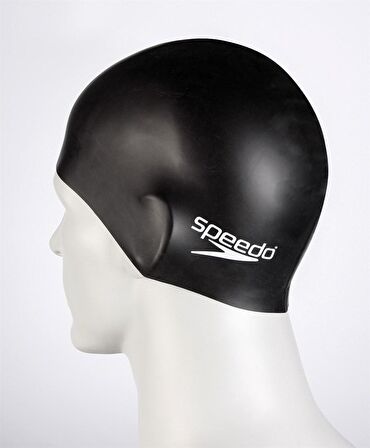 Speedo Plain Flat Silicone Black Unisex Bone