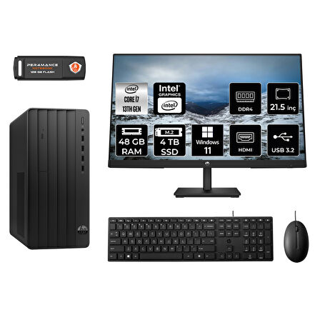 HP PRO TOWER 290 G9 MX2ESD095 i7 13700 48GB RAM 4TB SSD 21.5" W11H MASAÜSTÜ PC