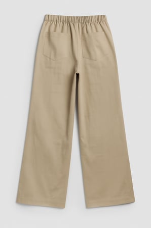 Kız Çocuk Pantolon Gabardin Geniş Paça Pantolon 4-11 Yaş