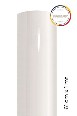 Parlak Beyaz Yapışkanlı Kaplama Folyosu 61 CM  X 1 MT