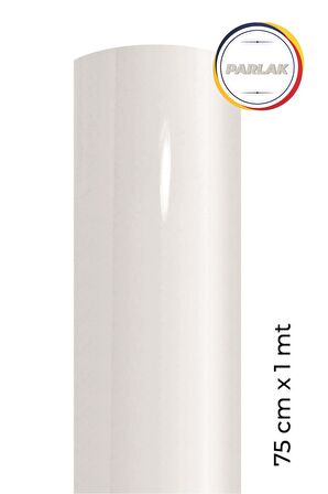 Parlak Beyaz Yapışkanlı Kaplama Folyosu 75 CM  X 1 MT
