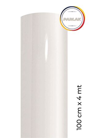 Parlak Beyaz Yapışkanlı Kaplama Folyosu 100 CM  X 4 MT