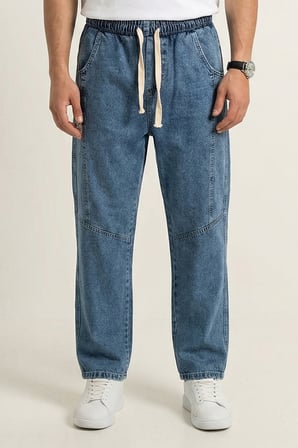 Erkek Rahat Kesim Baggy Jean Pantolon 30074 - İndigo