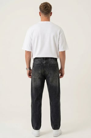 Erkek Rahat Kesim Baggy Jean Pantolon 30075 - Siyah